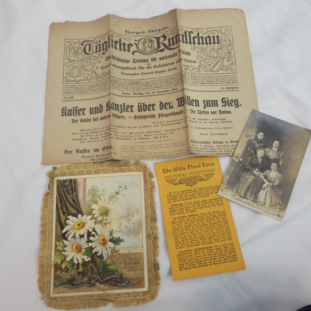 Ephemera Paper Lot‎ Antique German Newspaper Photo Post Cards Victorian Easter